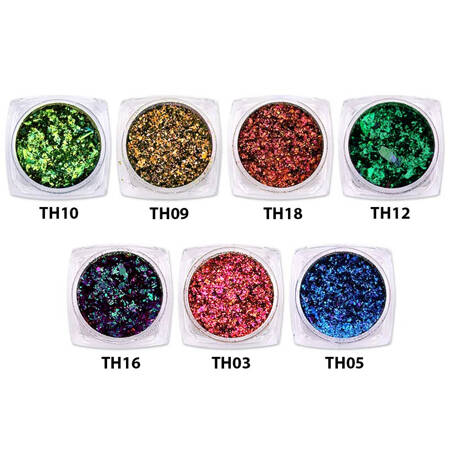 Iridescent flakes for nail decoration Kameleon Yukki Flakes TH09