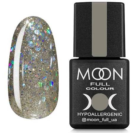 MOON FULL 328 nail polish silver and gold with holographic glitter 8ml