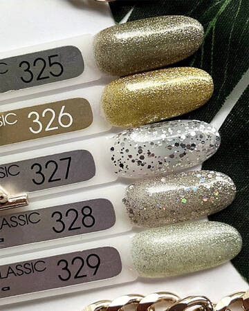 MOON FULL 328 nail polish silver and gold with holographic glitter 8ml