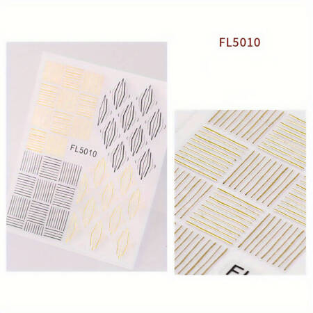 Nail stickers 3D self-adhesive gold lines abstract FL5010