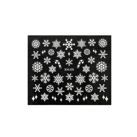 Nail stickers self-adhesive Christmas winter white snowflakes XH-05