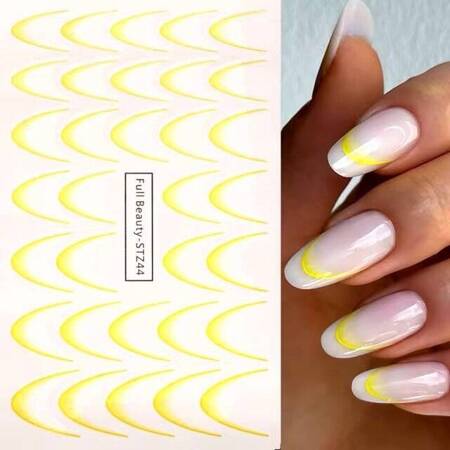 Nail water decals HIT OF THE SEASON! Gradient French Ombre STZ44 Yellow