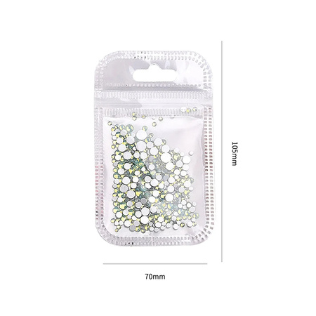 OPAL Blue nail decoration rhinestones, mix set, sizes 1.4-4.6 mm