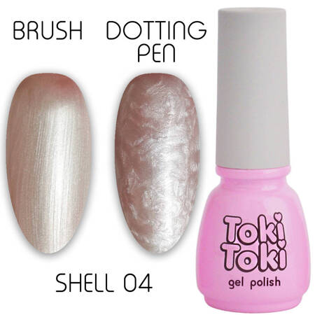 Pearl hybrid nail polish Toki Toki Shell 04 Pearl Effect beige with a delicate shine 5ml