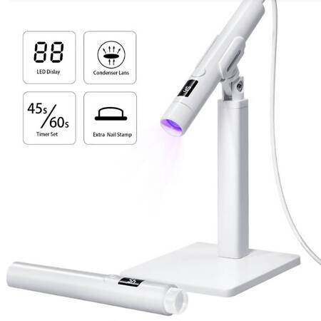 Portable LED USB Lamp Flashlight UV/LED for Manicure on Stand 360° White