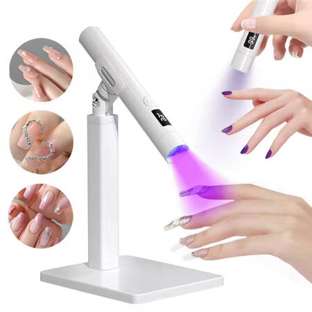 Portable LED USB Lamp Flashlight UV/LED for Manicure on Stand 360° White