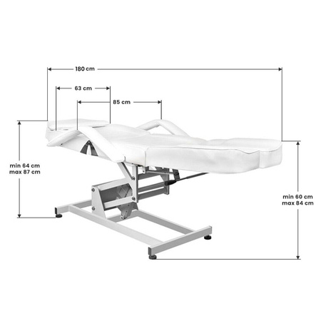 Professional electric pedicure bed / chair AZZURRO 673AS, white (1 motor)