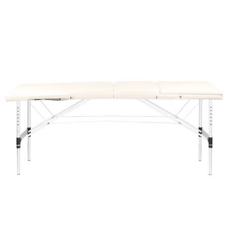 Professional folding massage table 3 segments with aluminum legs, cream KOMFORT FIZJO 3