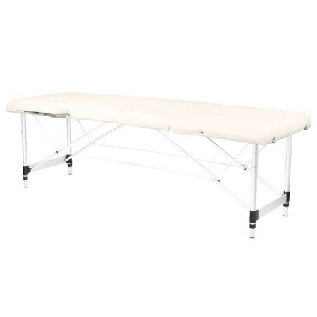 Professional folding massage table KOMFORT ACTIV FIZJO 2 ALUMINUM CREAM