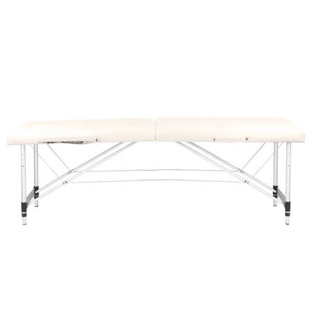 Professional folding massage table KOMFORT ACTIV FIZJO 2 ALUMINUM CREAM