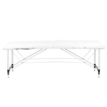 Professional folding massage table KOMFORT ACTIV FIZJO 2 ALUMINUM white