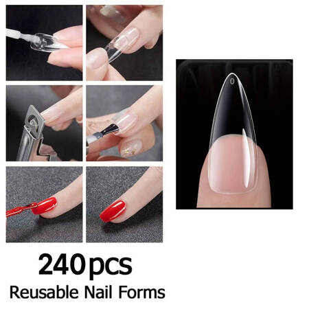 SOFT GEL TIPS for nail extension transparent 240 pcs