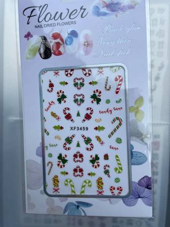 Self-adhesive nail stickers Christmas candys XF3459