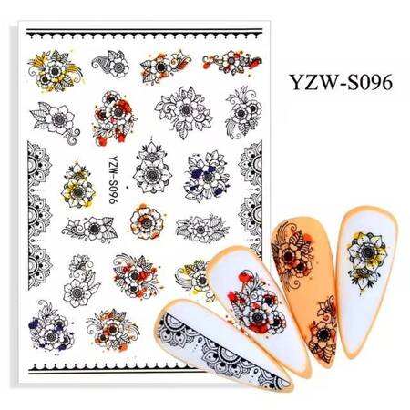 Self-adhesive nail stickers mandalas YZW-S096