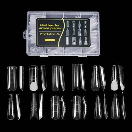 Set of upper nail extension forms 288 pcs (12 shapes)