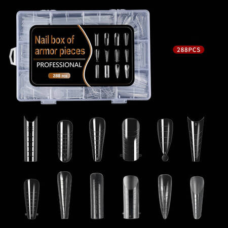 Set of upper nail extension forms 288 pcs (12 shapes)