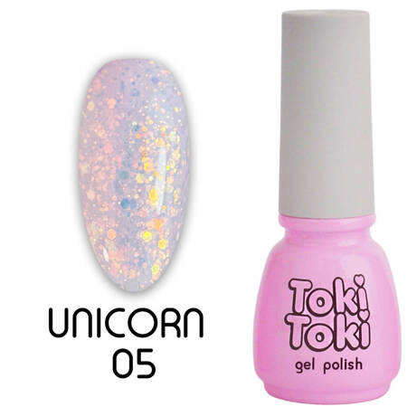 Toki-Toki Unicorn UN05 hybrid nail polish purple with glitter 5ml