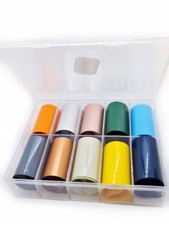 Transfer foil for nail styling, matte  set of 10 pcs