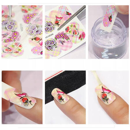 Water stickers for manicure, nail art, Love, BN-1495, sheet of 6 pcs