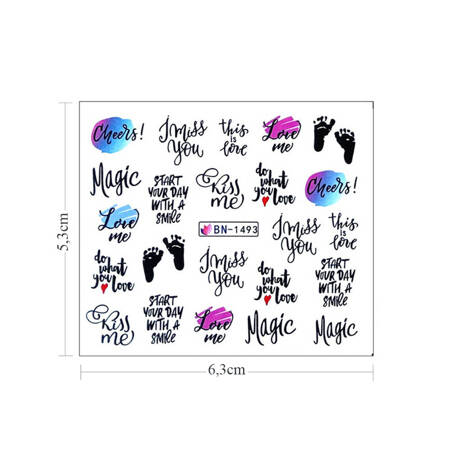 Water stickers for manicure, nail art, writings, BN-1491