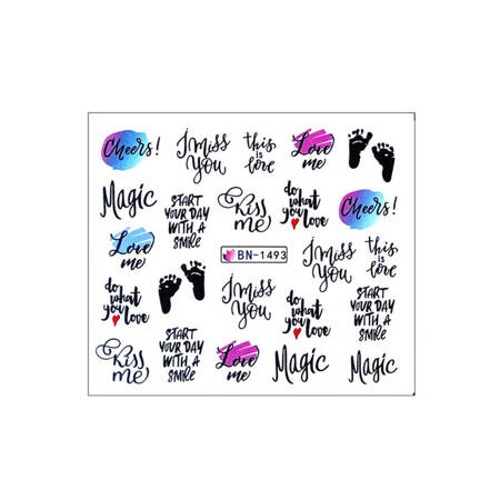 Water stickers for manicure, nail art, writings, BN-1493