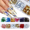 Colorful metallic nail flakes Alu foil effect set of 12 colors