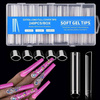 Gel tips Square XXL transparent 240 pcs + ADORE Funky Tips Glue Gel 15 ml