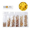 Glass rhinestones for nails Crystal Gold 11 set of 6 sizes 1,5-3,0mm