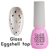 Hybrid top coat no wipe Toki Toki Gloss Eggshell transparent with black particles 5ml