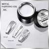 Mirror gel paint for nail decoration Metal SUPER SHINE silver 5 ml