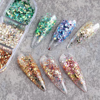 Nail art glitters, set of 6 colors