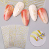 Nail stickers 3D self-adhesive gold waves abstract FL2020