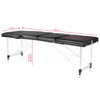 Professional folding massage table 3 segments with aluminum legs, black KOMFORT FIZJO 3