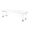 Professional folding massage table 3 segments with aluminum legs, white KOMFORT FIZJO 3