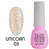 Toki-Toki Unicorn UN03 hybrid nail polish milky pink with glitter 5ml