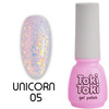 Toki-Toki Unicorn UN05 hybrid nail polish purple with glitter 5ml