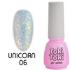 Toki-Toki Unicorn UN06 hybrid nail polish blue with glitter 5ml