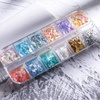 Translucent nail flakes OBW foil, set of 12 colors