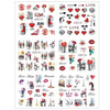 Water stickers for manicure, nail art Romantic BN-1723-1728, sheet of 6 pcs