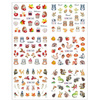 Water stickers for manicure, nail art, animals, BN-1681, sheet of 6 pcs