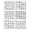 Water stickers for manicure, nail art, black leaves, BN-1447, sheet of 6 pcs