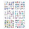 Water stickers for manicure, nail art, hologram, BN-1801, sheet of 6 pcs