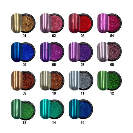 Ozdoba pyłek do paznokci  lustrany Adore Metallic Powder 15 Błękitny 0,5g