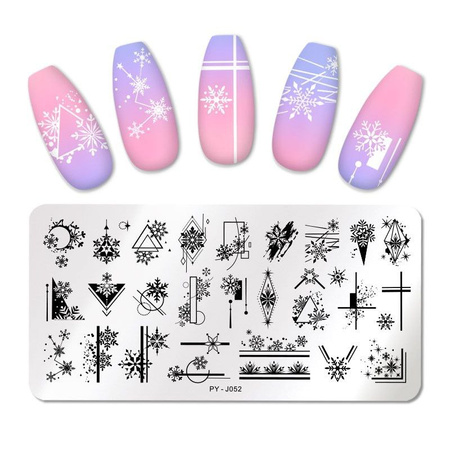 Nail plate Christmas snow PY-J052