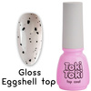 Top hybrydowy no wipe Toki Toki Gloss Eggshell z czarnymi drobinkami 5ml