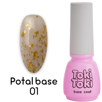 Toki Toki Potal Base 01 hybrid base beige with foil flakes 5 ml