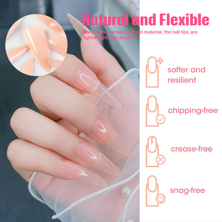 Gel tips for nail extension Ballerina Latte 240 pcs