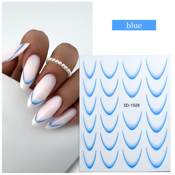 Nail Stickers HIT OF THE SEASON! Gradient French Ombre SD-1928 Blue