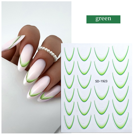 Nail Stickers HIT OF THE SEASON! Gradient French Ombre SD-1923 Green