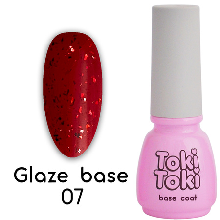 Hybrid base Toki-Toki Glaze Base GL07 red with foil flakes 5 ml